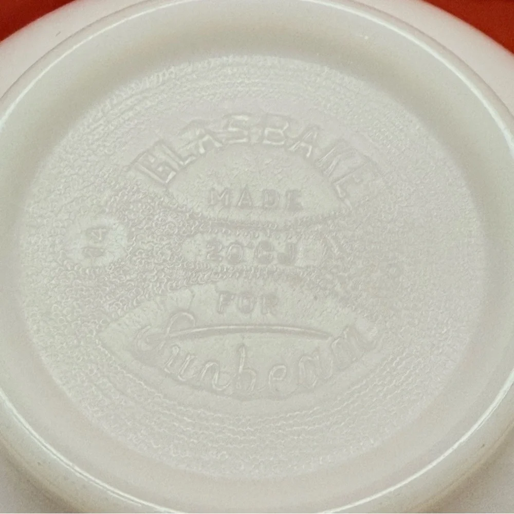 VTG Glasbake 20CJ Milk Glass Bowl For Sunbeam Stand Mixer White